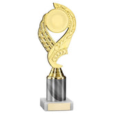 GOLD/WHITE 'OLYMPIC' HOLDER ASSEMBLED ON MARBLE (2" CEN/2" TUBE) - 9in